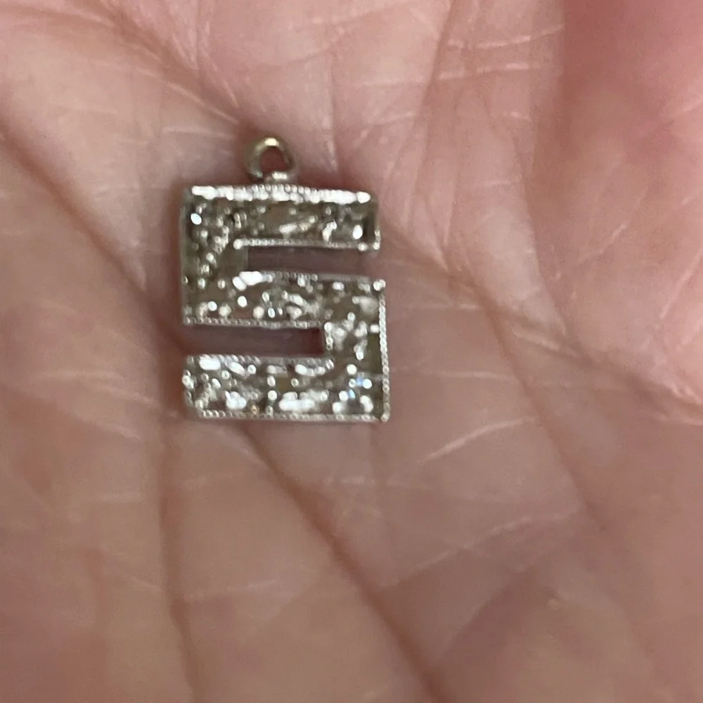 Antique 10k Diamond Initial “S” Pendant - Picture 5 of 7